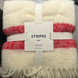 HBC Striped Throw Blanket - New!
